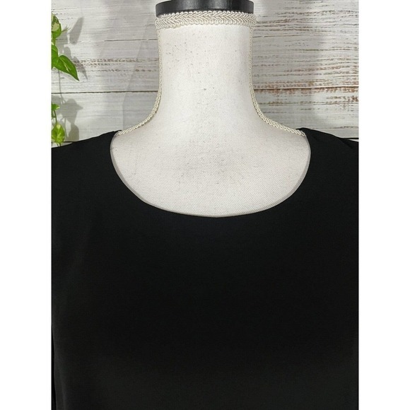 Laurie Felt Blouse Extra Small Black Sheer Pleated Sleeves Cocktail Evening Slim - Picture 4 of 13
